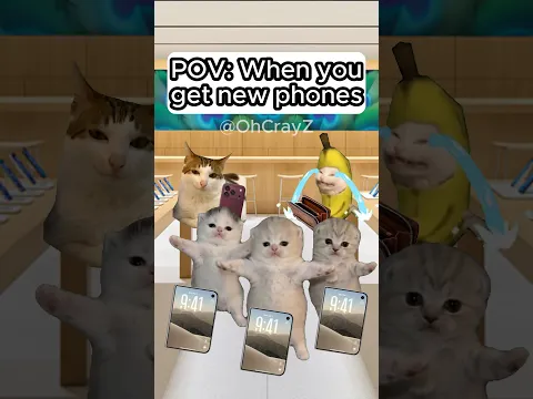 CAT MEMES 🐱 WHEN YOU GET NEW PHONES #relatable #cat #funny #family #shorts
