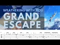 Grand Escape | Weathering With You | Classical Guitar | Tabs on Screen