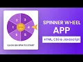 Spin Wheel App With Javascript HTML CSS Javascript Project