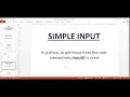 Simple Input and Output in Python Hindi