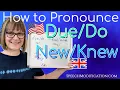 How to Pronounce Due, Do, New and Knew,  (in American vs. British English) Homophones