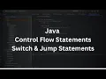 Java Control Flow Statements Switch Jump Statements Java Programming Tutorial