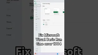 How to Fix Microsoft Visual Basic Run time error 1004