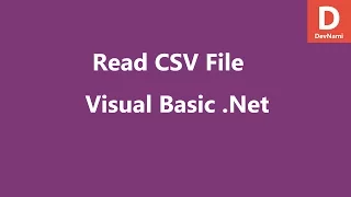Visual Basic Net Read CSV File