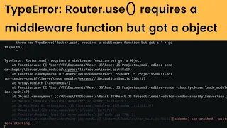 TypeError Router use requires middleware function but got a Object Express Node JS Error Solved