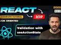React 19 Tutorial in Hindi validation with useActionState