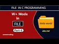W Mode in C Programming File handling in c sameercoding