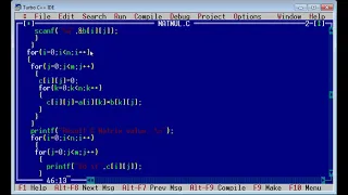 Programming in C - Two Dimensional Array Matrix Multiplication