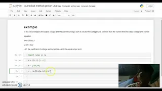 Engineering Problem in Simultaneous Linear Equation using Python Jupyter Notebook