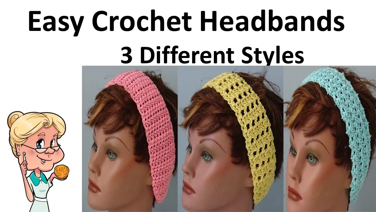 Easy Crochet Headband Trio - 3 Different Styles  #LIONBRAND