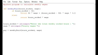 python program to calculate weekly wages