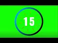 27 seconds countdown timer with number display with Alarm Greenscreen copyright free
