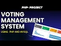 Online Voting Management System Project In PHP With Code