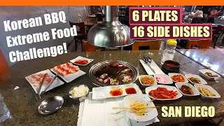 KOREAN BBQ EXTREME Food Eating CHALLENGE in San Diego Taegukgi Korean BBQ - All you can Eat