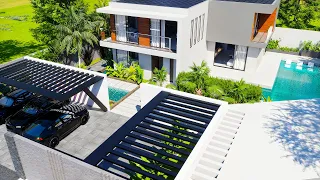 modern 4 bedroom luxury home design 13 x 12 meters