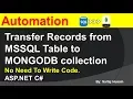 Transfer Records From SQL Server To MongoDB ASP NET C Automation