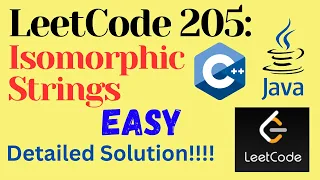 LeetCode 205 Isomorphic Strings EASY C JAVA Detailed Solution