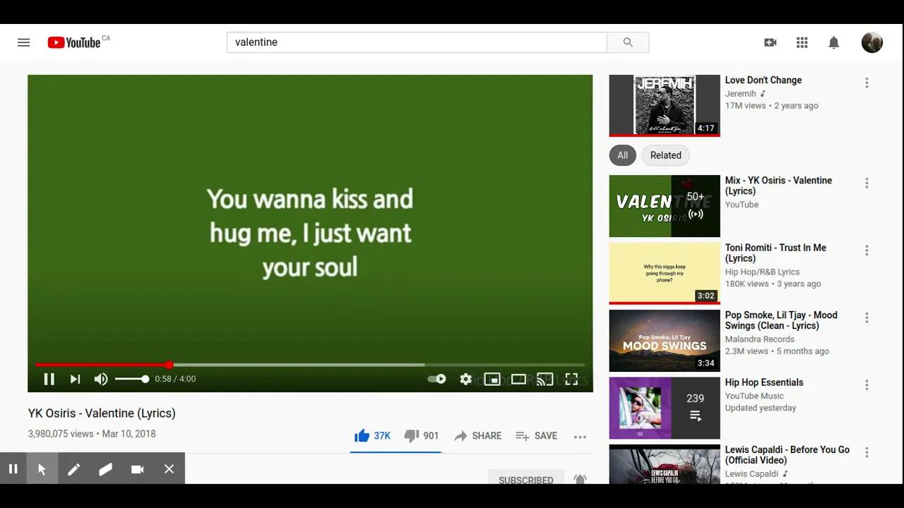 YK Osiris   Valentine Lyrics   YouTube