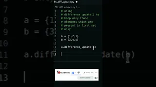 Python Program To Update Set Using Difference Update Python Set Tech Blooded