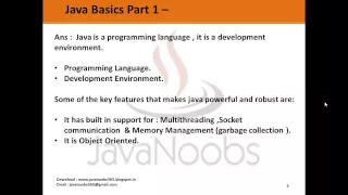 Java Basics Part 1 - Q1 What is java why java