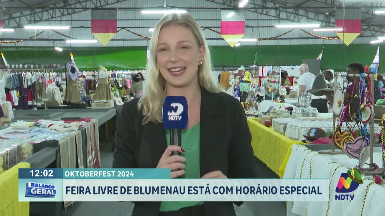 Feira livre de Blumenau está com horário especial durante a Oktoberfest