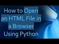 How to Open an HTML File in a Browser Using Python