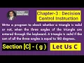 WAP in C to check a triangle is valid or not Chapter 3 Let Us C