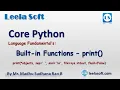 print function in python Core Python Tutorials by Madhu Sir Leela Soft Technologies