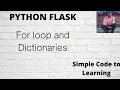 10 Python Flask Tutorial for Beginners For loop and Dictionaries Hindi