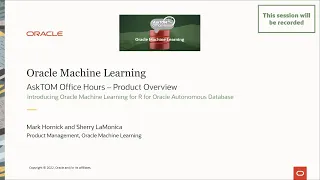 Introducing Oracle Machine Learning for R for Oracle Autonomous Database