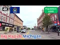 Driving Through Big Rapids Michigan Scenic Downtown Ferris State University in 4K