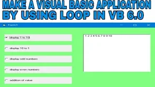 MAKE A VISUAL BASIC APPLICATION BY USING LOOP IN VB 6 0