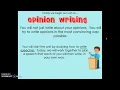 Opinion Writing - Lesson 1