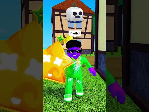 🍎 Blox Fruits but My Color Gets Stronger When Im Kind! 🟡🍀 #shorts