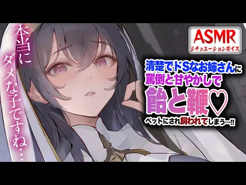 【ドS/罵倒】清楚でドSなお姉さんに罵倒され…甘やかされ飴と鞭を使われペットとして飼われてしまう…！！【男性向けシチュエーションボイス/ヤンデレASMR】CV:わいみのカバー画像