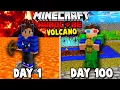 I Survived 100 Days in a LAVA ONLY WORLD in Hardcore Minecraft