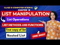 LIST MANIPULATION - ONE SHOT CBSE Class 11 Computer Science IN ENGLISH