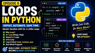 Python Loops Explained for Beginners For Loop While Loop Range Episode 9