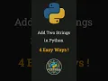 String Concatenation in Python - 4 Best Methods Python String Concatenation