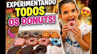 EXPERIMENTANDO TODOS OS DONUTS! 🍩😱 QUAL É O MAIS GOSTOSO?
