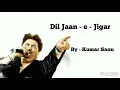 Dil Jaan - E - Jigar Tujh  - By Kumar Sanu | Dill Jane Jigar tujhpe nisaar kiya hai