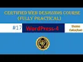 WordPress Theme plugin installation and customization Web Designing Course