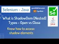 What is ShadowDom nested open vs close access elements