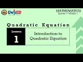 INTRODUCTION TO QUADRATIC EQUATIONS-GRADE 9 MATH MODULE 1 LESSON 1