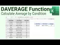 DAVERAGE Function Calculate Average by Condition in Excel