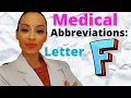 Medical Abbreviations Letter F