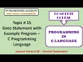 15 Goto Statement with Example Program C Programming Language