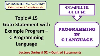 15 Goto Statement with Example Program C Programming Language