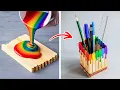 🌈 MAKE RAINBOW SCHOOL SUPPLIES ✏️ Fun DIY Back to School Crafts 💫