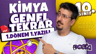 10.sınıf Kimya 1.dönem 1.yazılı 2026-2027 | GENEL TEKRAR | Dosia Materyalleri | Meschemy Kimya
